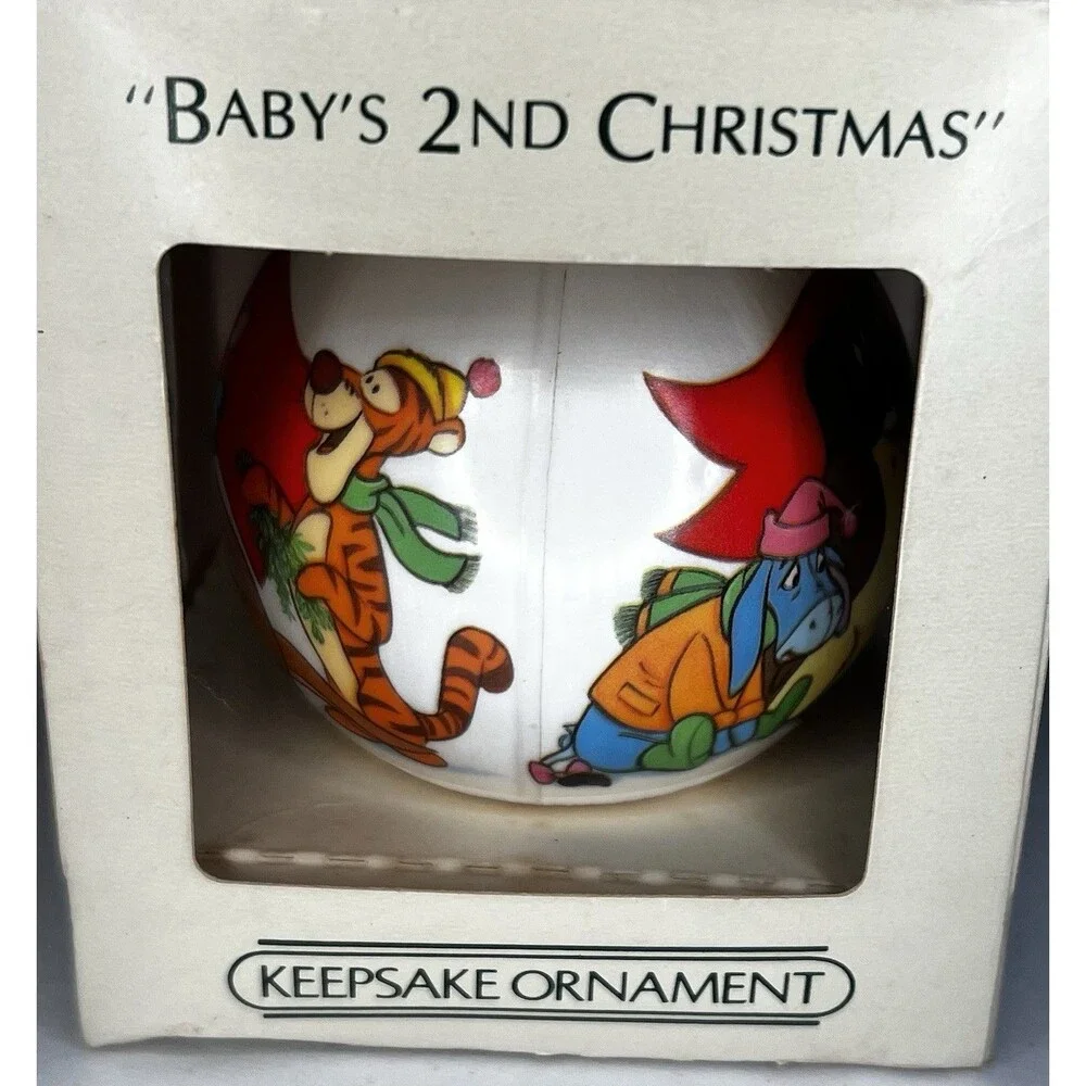 1984 Hallmark Winnie The Pooh Baby's Second Christmas Ornament In Box